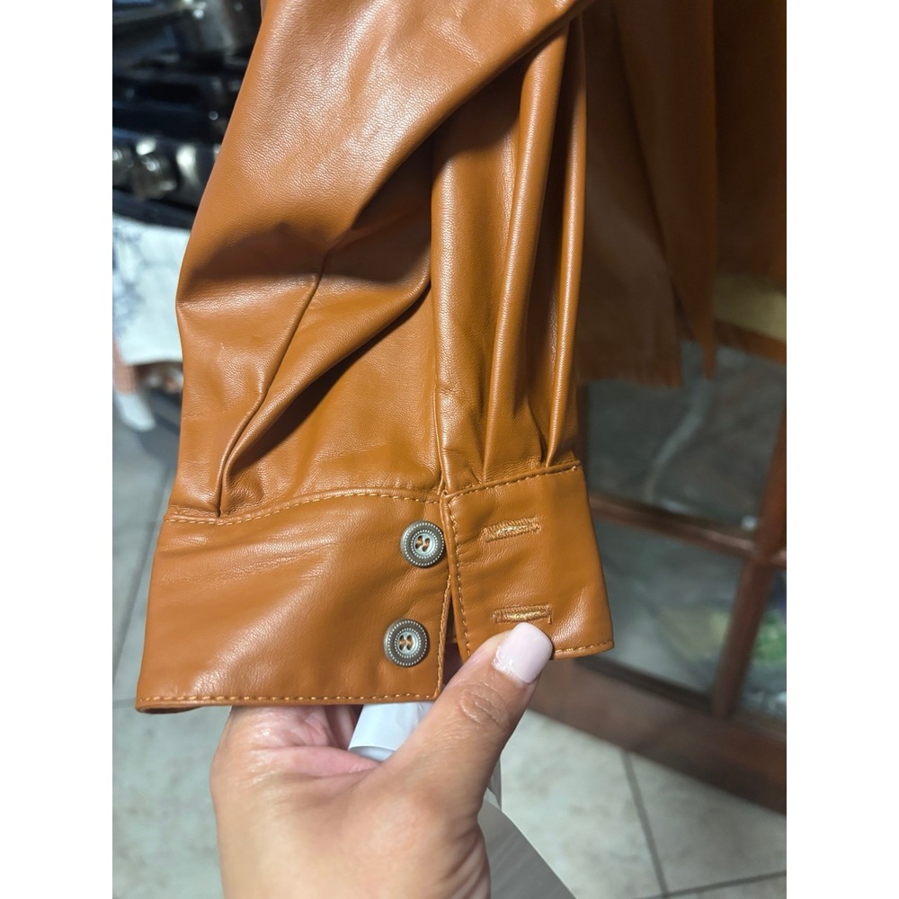 Anthropologie faux leather top‎ size 1x - Picture 4 of 11